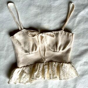 Zara knit spaghetti strap crop top